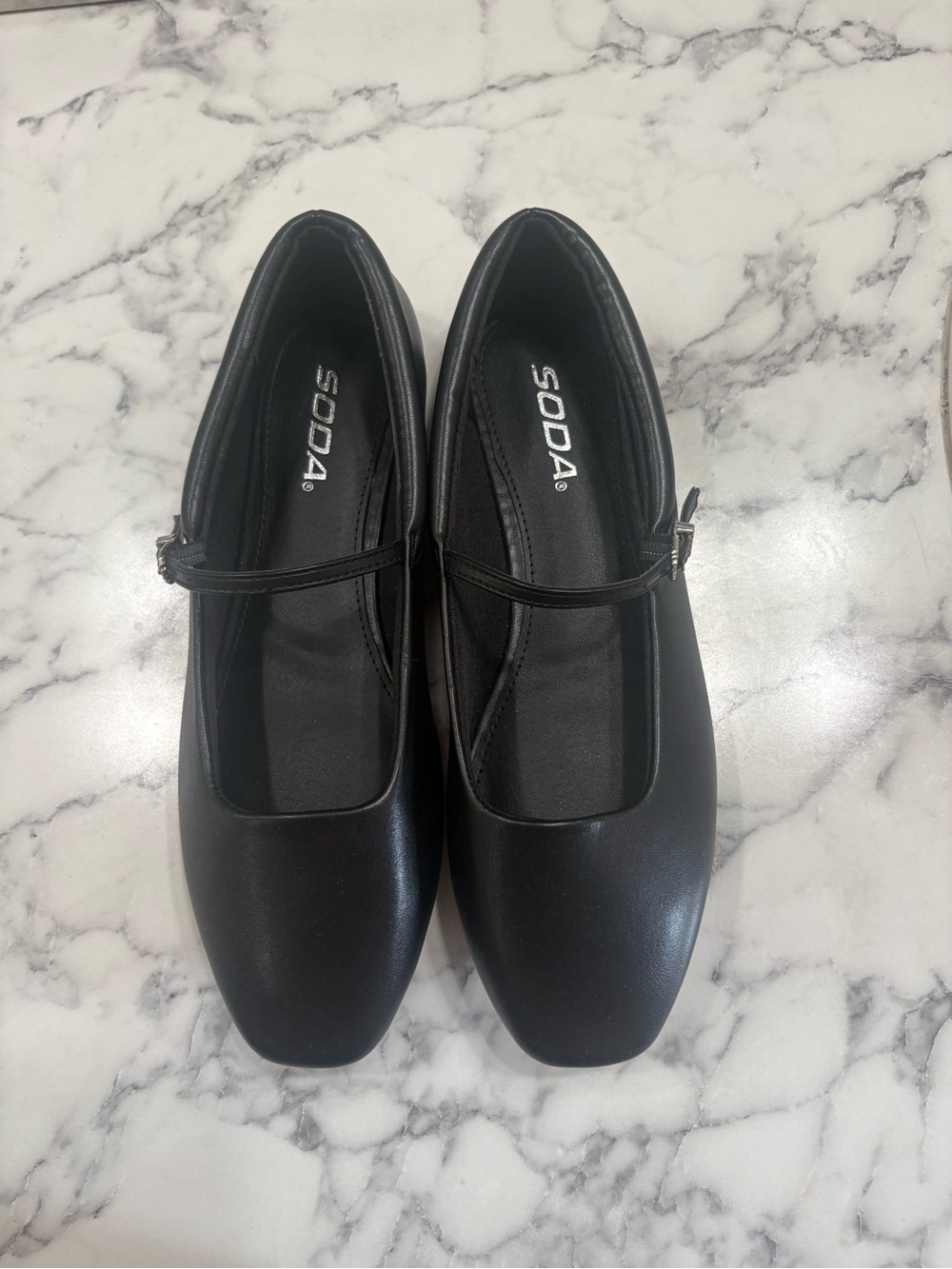 Soda Black Mary Jane Sneakers with Strap